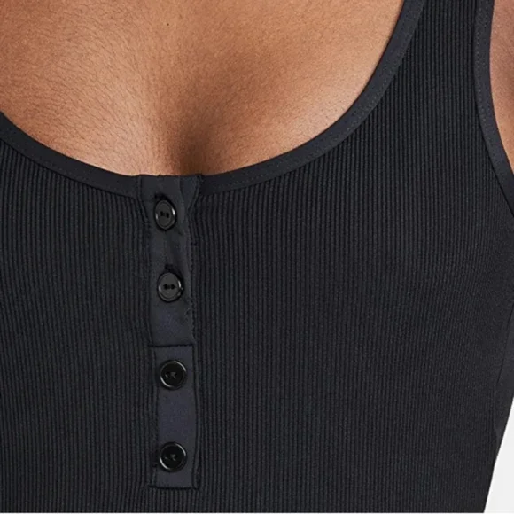 L*Space Float On Ribbed Henley Button One Piece Swimsuit - Picture 5 of 15